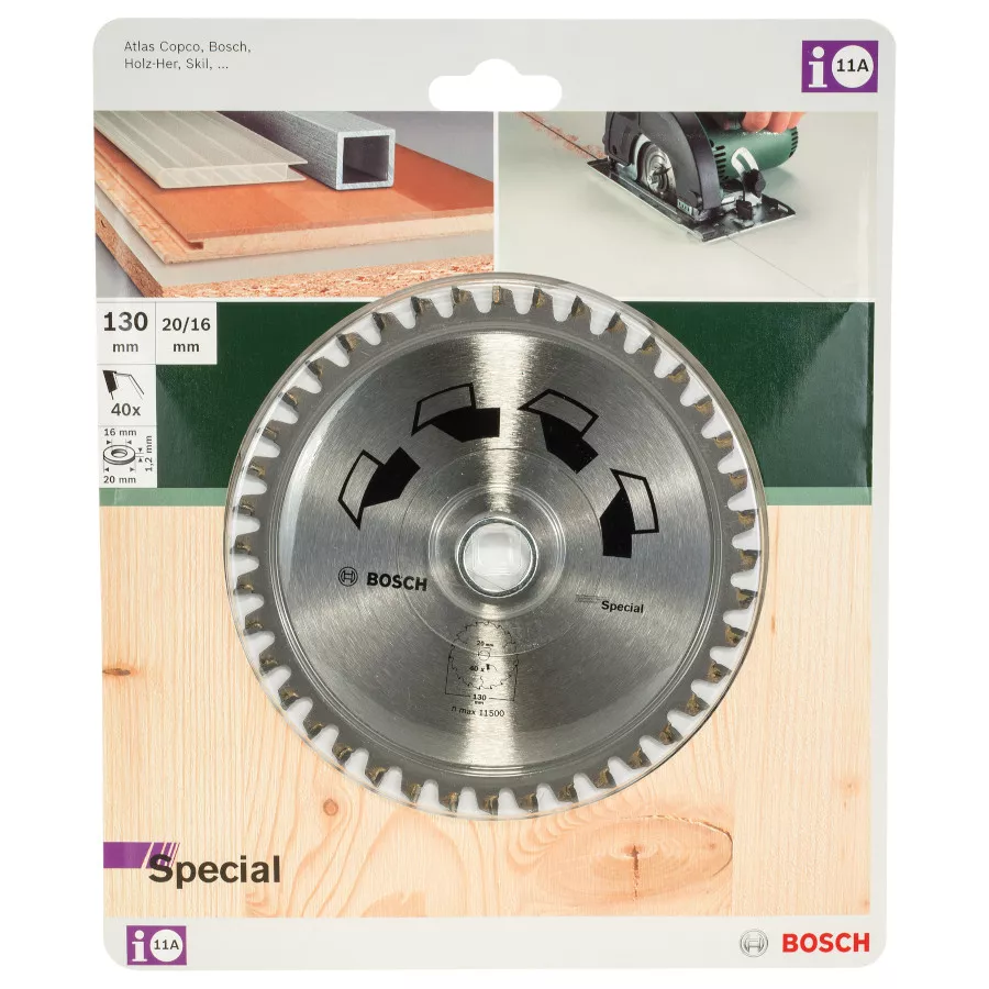 Lame special Ø130x20/16mm Bosch réf. 2 609 256 884